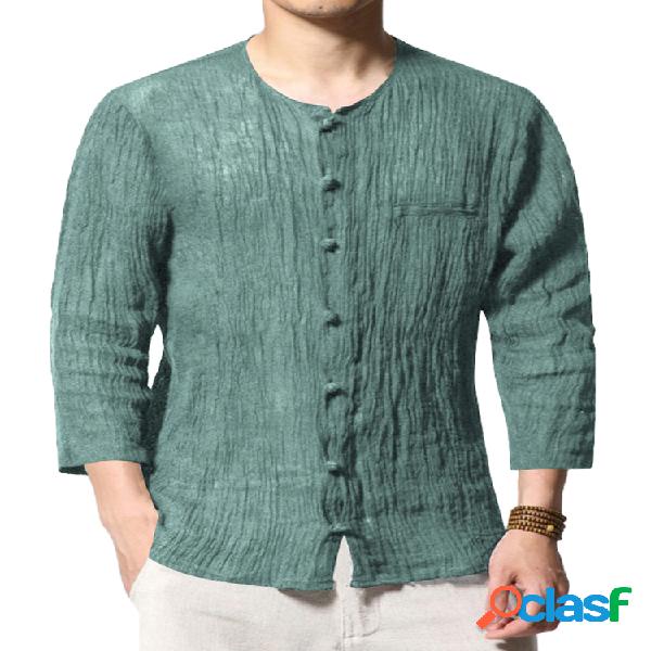 Camisas casuais de manga comprida masculina 100% algodão