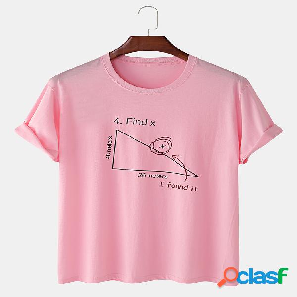 Camiseta masculina 100% algodão 6 cores manuscrita