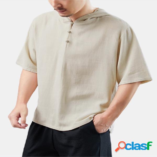 Camiseta masculina 100% algodão oriental com capuz meia