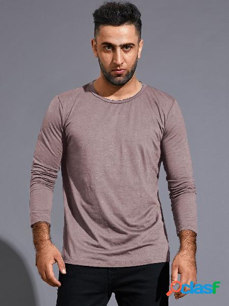 Camiseta masculina primavera outono algodão casual manga