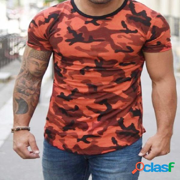 Camiseta masculina verão algodão Soft casual estampa