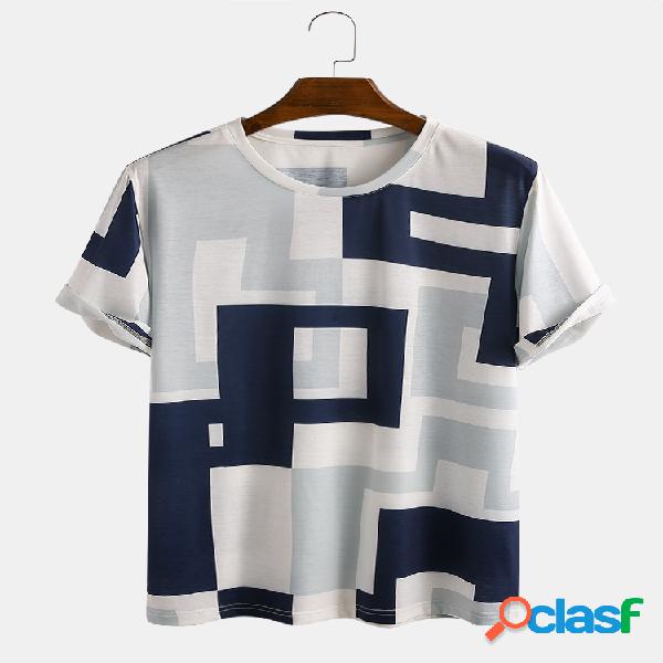 Camisetas de manga curta com gola em cores contrastantes