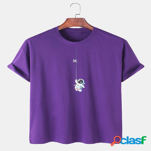 Camisetas masculinas 100% algodão com estampas de