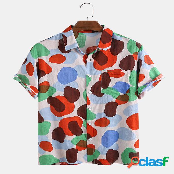 Camuflagem masculina de algodão multicolorido com bolinhas
