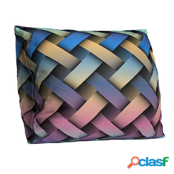 Capa de almofada dupla-face 3D geométrica tecelagem sofá