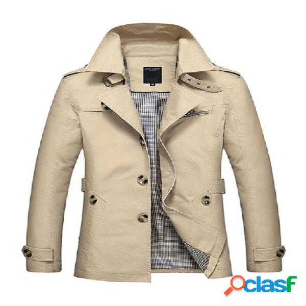 Casaco Masculino Jacket Com Gola de Revestimento Casual