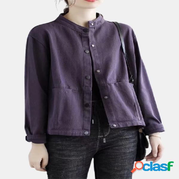 Casaco feminino de manga comprida de manga comprida com