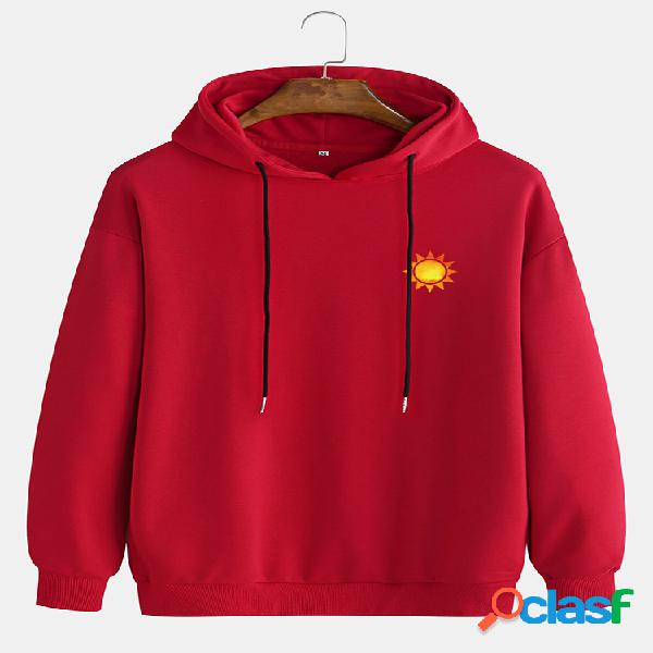 Casacos de algodão com estampa casual solta masculina com