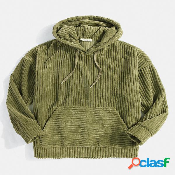 Casacos de veludo cotelê masculino de cor sólida casual