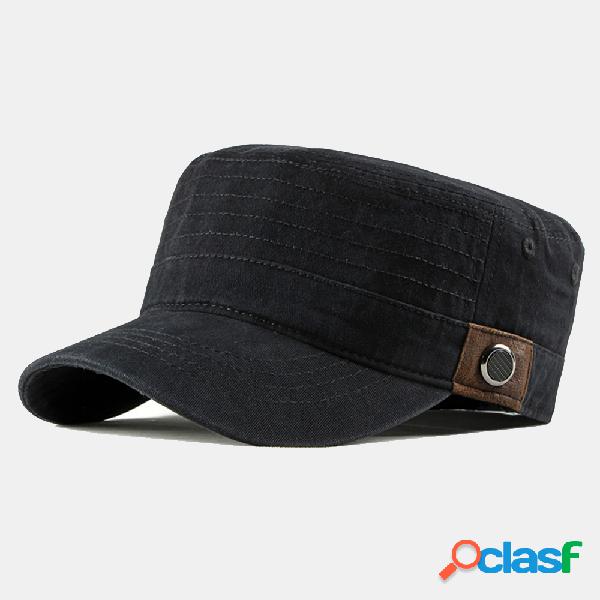 Chapéu liso de algodão lavado para homem