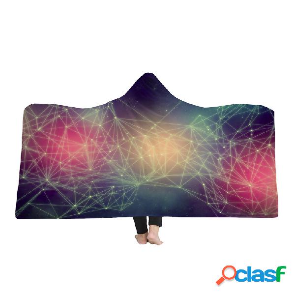 Cobertor com capuz 150x200cm 3D Colorful Tapete de pelúcia