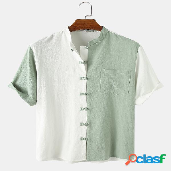 Colarinho masculino 100% algodão liso patchwork com fivela