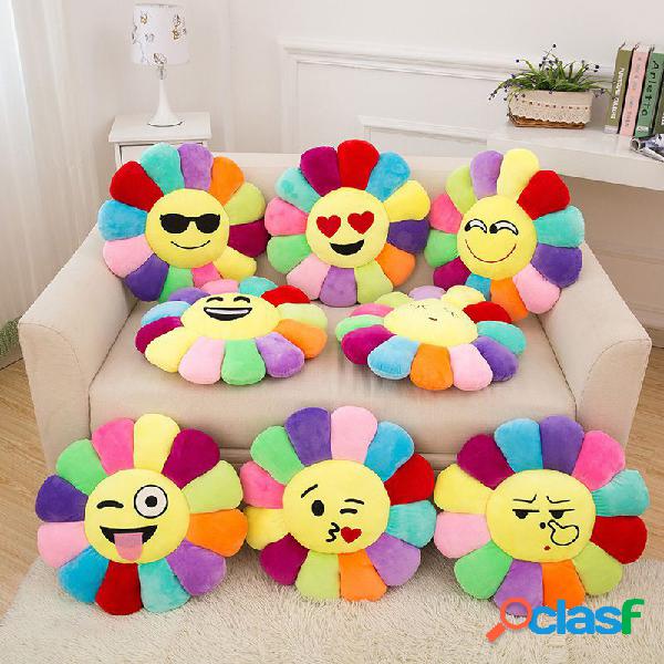 Colorful Sun Flower Pillow Almofada de pelúcia para assento