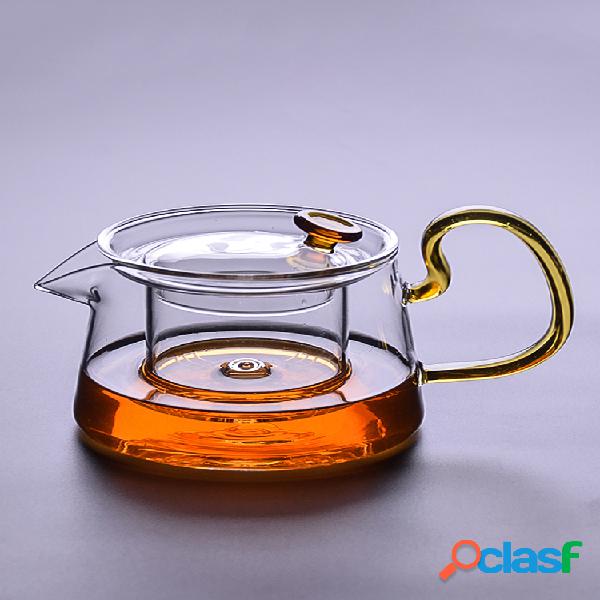 Conjunto de chá com filtro e chaleira de vidro resistente