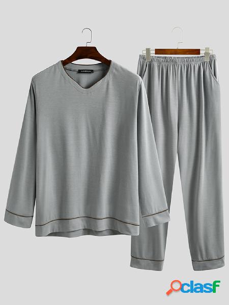 Conjunto de pijama INCERUN masculino macio confortável