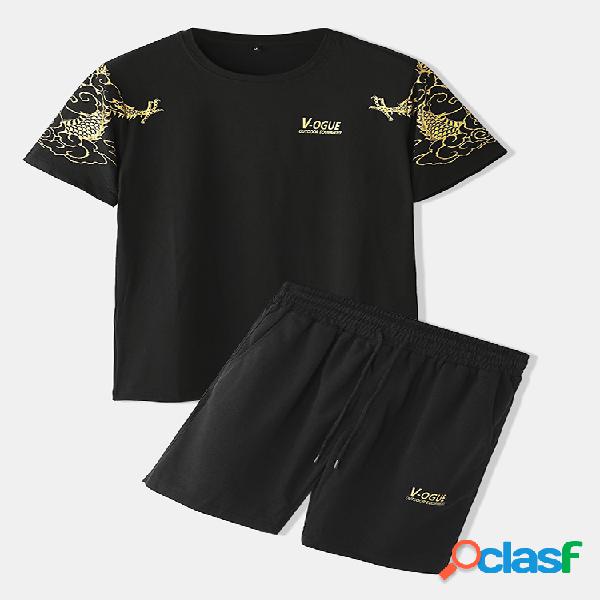 Conjunto de treino de duas peças Loungewear Dragão