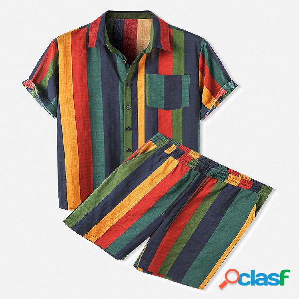 Conjuntos de roupas masculinas finas e respiráveis de