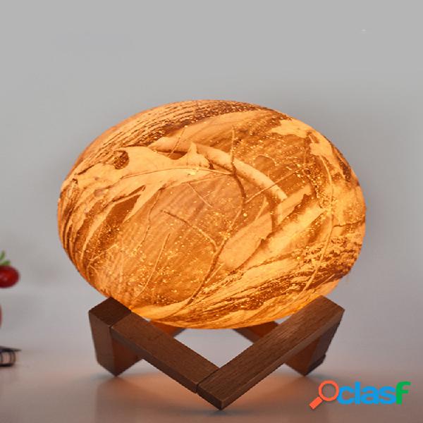 Decorações de natal 3D Impressão Maple Moon Lamp LED