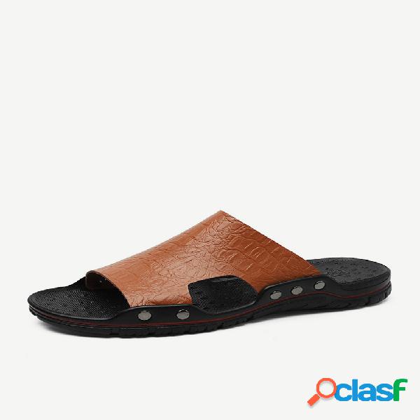 Dedo do pé aberto masculino Soft chinelo de água casual ao