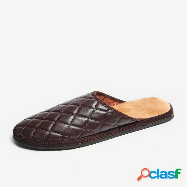Deslizamento de forro de pelúcia quente masculino xadrez