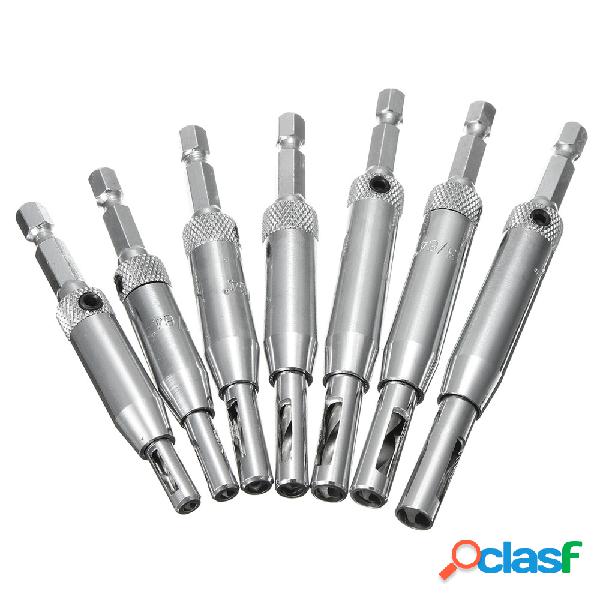 Drillpro 7 pcs HSS Auto Centralização Dobradiça Broca