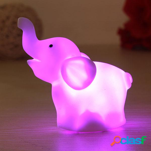 Elefante em mudança de 7 cores LED Luz noturna Bateria