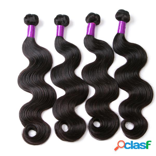 Extensão do cabelo humano da cor natural Cabelo ondulado