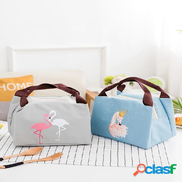 Flamingo Lunch Bolsa Portátil isolado térmico alimentar