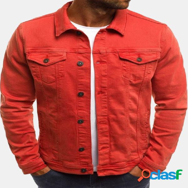 Gola abaixada masculina de algodão com vários bolsos
