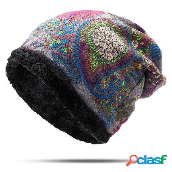 Gorro de rabo de cavalo feminino de algodão étnico Chapéu