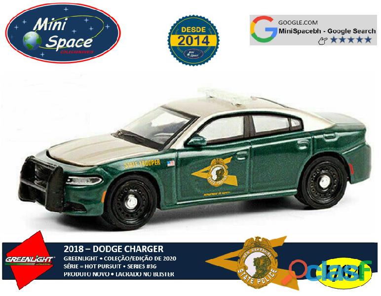 Greenlight 2018 Dodge Charger Polícia New Hampshire 1/64
