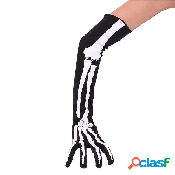 Halloween Gloveshollowen Adereços de Cosplay Terno Ossos de