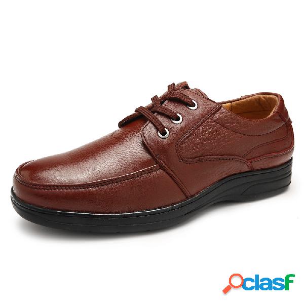 Homens Couro Genuíno Slip Resistente Macio Sole Sapatos