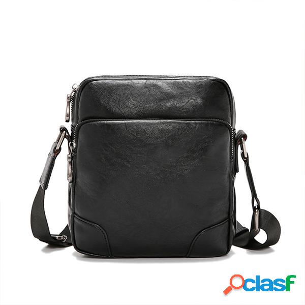 Homens Faux Leather Business Simples Ombro Bolsa Crossbody