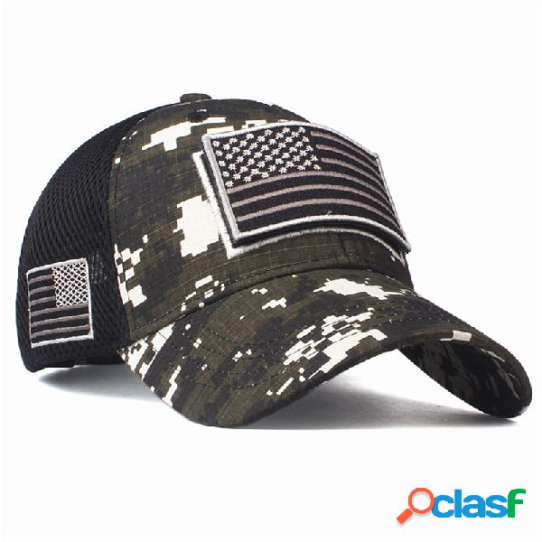 Homens Mulher Camuflagem Boné de Beisebol Da Bandeira