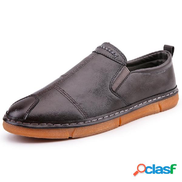 Homens Pure Color respirável Soft Casual Slip On Driving