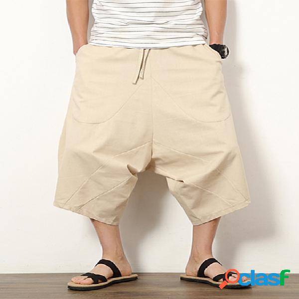 Homens Verão Estilo Chinês Casual Solto Capris