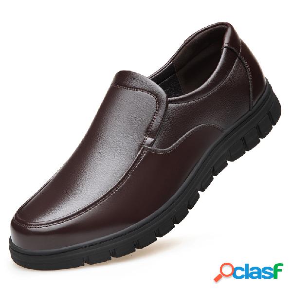 Homens de couro de microfibra antiderrapante Slip On Soft