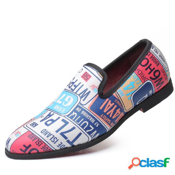 Homens elegantes Colorful grafite impresso confortável Soft