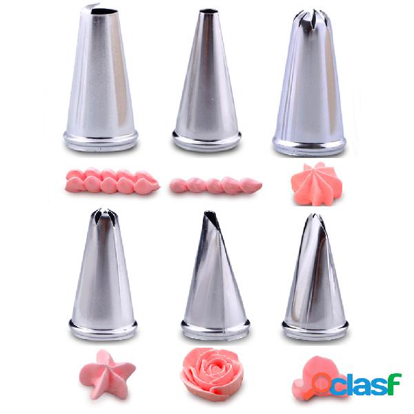 Honana CF-PT01 6Pcs Flower Shape Icing Bocais de tubulação