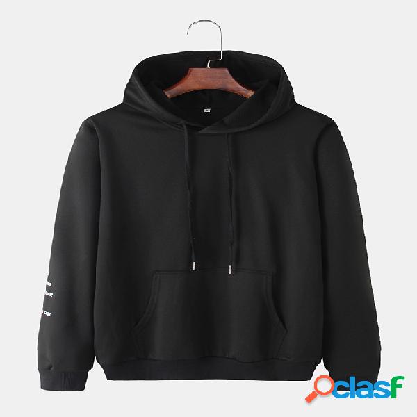 Hoodies masculinos com estampa de manga curta de algodão de