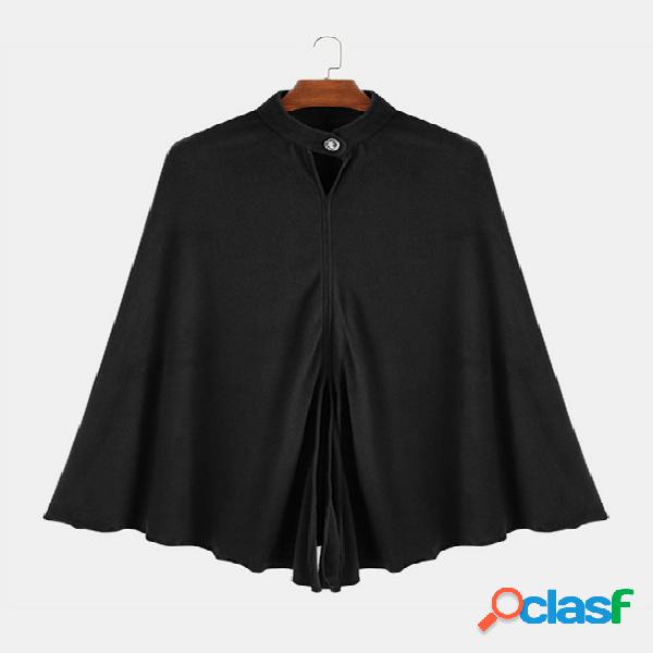 INCERUN Casaco masculino outono quente Poncho de lã com