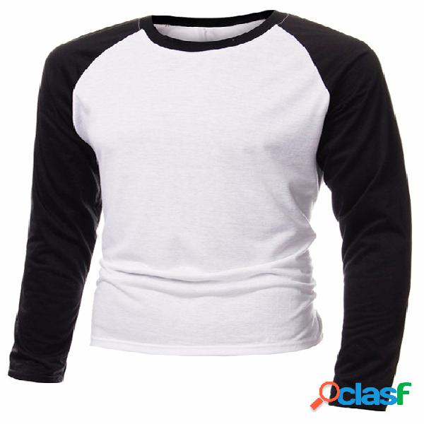 INCERUN Masculino Color Block Splice T-Shirt