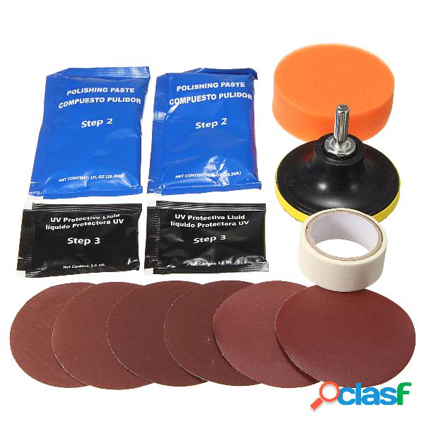 Kit de Limpador de Restauração de Lente de Farol Plastic