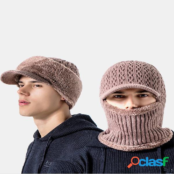 Lã masculina de uma peça Plus Veludo grosso inverno manter