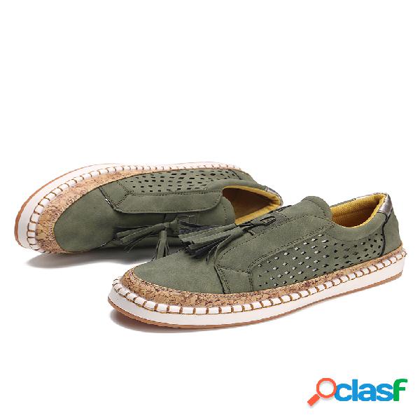 LOSTISY Plus tamanho feminino, casual respirável, mocassins