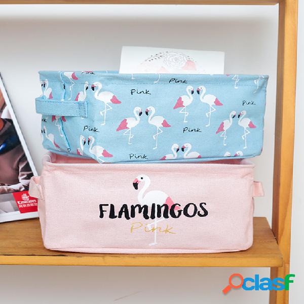 Linho de algodão dobrável Flamingo Series Desktop Storage
