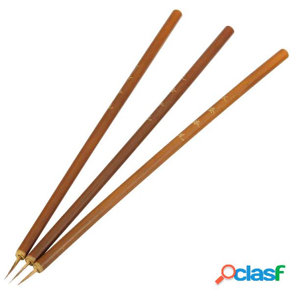 Maçaneta de bambu Weasel Hair Nail Art Painting Drawing Pen