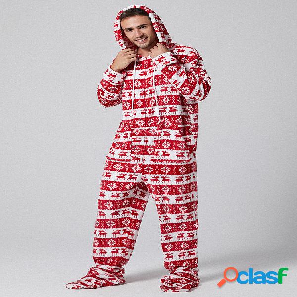 Macacões com estampa de natal masculinas Loungewear Soft