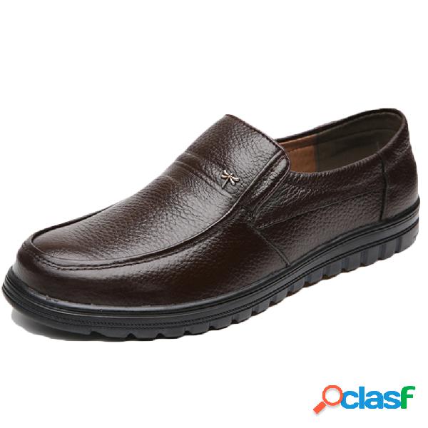 Masculino Comfort Soft Slip On Business Casual Couro